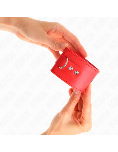 KINK - MUÑEQUERAS CON CIERRE CANDADO ROJO AJUSTABLE 16-23 CM X 5.5 CM