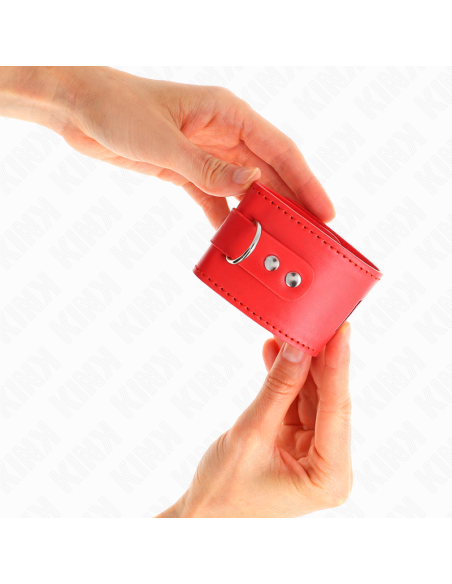 KINK - MUÑEQUERAS CON CIERRE CANDADO ROJO AJUSTABLE 16-23 CM X 5.5 CM