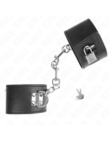 KINK - MUÑEQUERAS CON CIERRE CANDADO NEGRO AJUSTABLE 16-23 CM X 5.5 CM