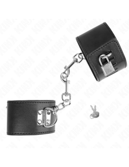 KINK - MUÑEQUERAS CON CIERRE CANDADO NEGRO AJUSTABLE 16-23 CM X 5.5 CM