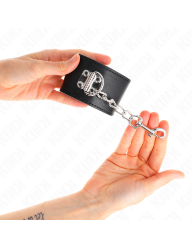 KINK - MUÑEQUERAS CON CIERRE CANDADO NEGRO AJUSTABLE 16-23 CM X 5.5 CM