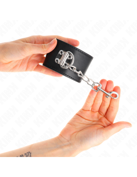 KINK - MUÑEQUERAS CON CIERRE CANDADO NEGRO AJUSTABLE 16-23 CM X 5.5 CM