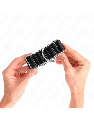 KINK - MUÑEQUERAS FINAS EN FORMA DE BISAGRA NEGRO AJUSTABLE 16-22 CM X 3.5 CM