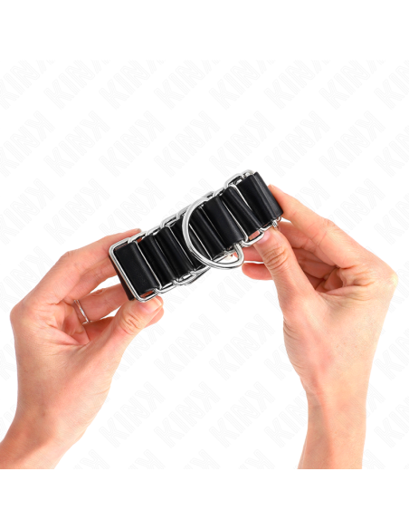 KINK - MUÑEQUERAS FINAS EN FORMA DE BISAGRA NEGRO AJUSTABLE 16-22 CM X 3.5 CM