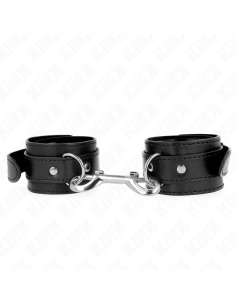 KINK - MUÑEQUERAS SIMPLES CON FILA DE REMACHES NEGRO AJUSTABLE 17-28 CM X 5 CM