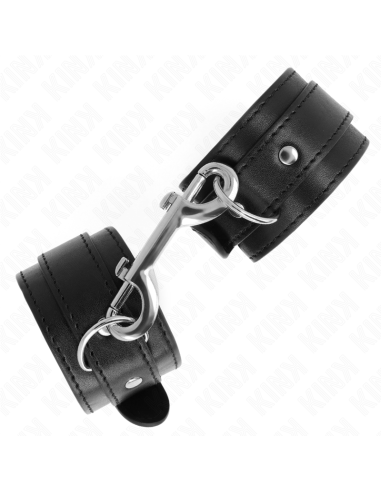 KINK - MUÑEQUERAS SIMPLES CON FILA DE REMACHES NEGRO AJUSTABLE 17-28 CM X 5 CM
