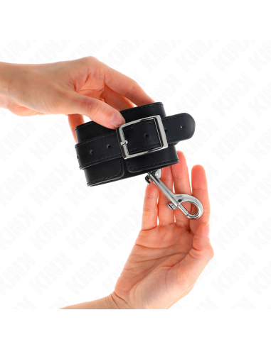 KINK - MUÑEQUERAS SIMPLES CON FILA DE REMACHES NEGRO AJUSTABLE 17-28 CM X 5 CM