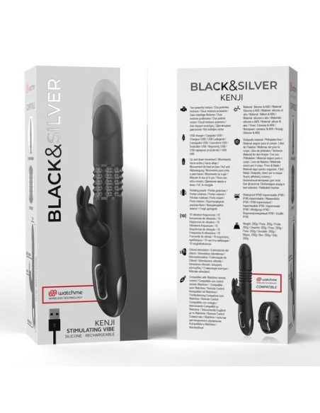 BLACK&SILVER KENJI - Conejito Vibrador Inalámbrico | SEXPLACE.MX