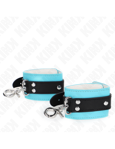 KINK - MUÑEQUERAS CON CIERRE PREMIUM NEGRO - AZUL AJUSTABLE 21-28 CM X 5.5 CM