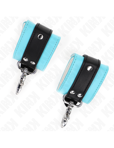 KINK - MUÑEQUERAS CON CIERRE PREMIUM NEGRO - AZUL AJUSTABLE 21-28 CM X 5.5 CM