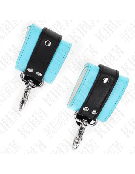 KINK - MUÑEQUERAS CON CIERRE PREMIUM NEGRO - AZUL AJUSTABLE 21-28 CM X 5.5 CM