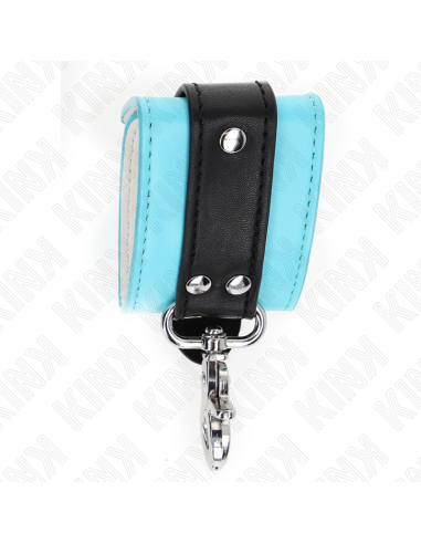 KINK - MUÑEQUERAS CON CIERRE PREMIUM NEGRO - AZUL AJUSTABLE 21-28 CM X 5.5 CM