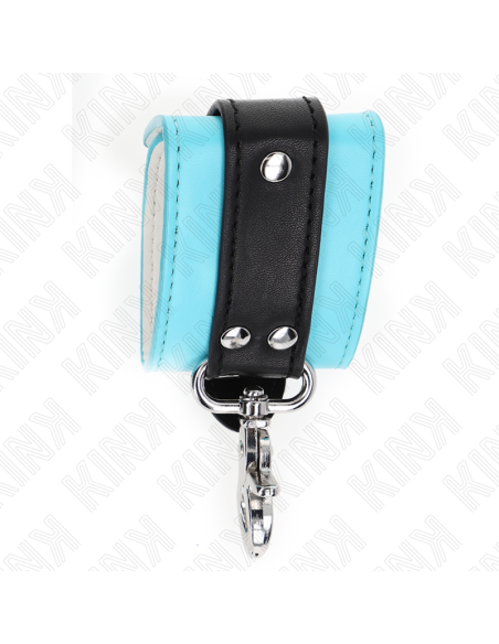 KINK - MUÑEQUERAS CON CIERRE PREMIUM NEGRO - AZUL AJUSTABLE 21-28 CM X 5.5 CM