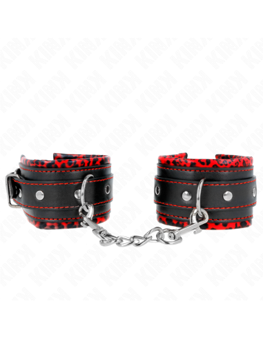 KINK - MUÑEQUERAS FORRADAS ROJO - NEGRO AJUSTABLE 17-29 CM X 6 CM