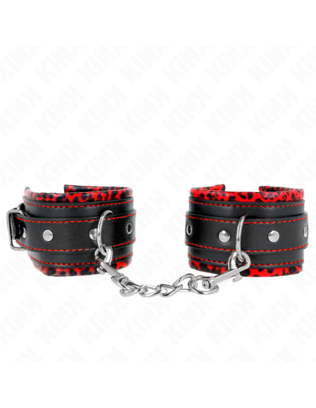 KINK - MUÑEQUERAS FORRADAS ROJO - NEGRO AJUSTABLE 17-29 CM X 6 CM