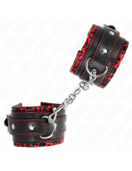 KINK - MUÑEQUERAS FORRADAS ROJO - NEGRO AJUSTABLE 17-29 CM X 6 CM