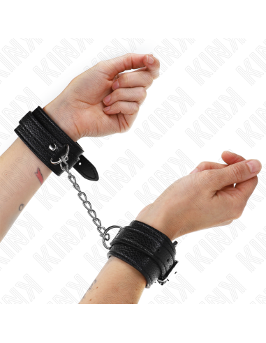 KINK - MUÑEQUERAS ESTILO SERPIENTE NEGRO AJUSTABLE 20-28 CM X 5.4 CM