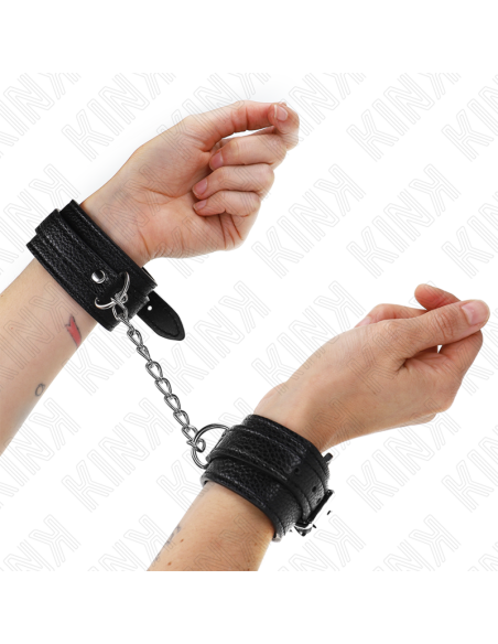 KINK - MUÑEQUERAS ESTILO SERPIENTE NEGRO AJUSTABLE 20-28 CM X 5.4 CM
