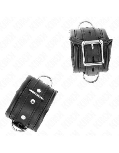 KINK - MUÑEQUERAS ESTILO HEAVY FORRO NEGRO AJUSTABLE 20-30 CM X 6 CM