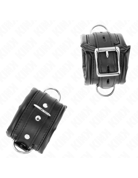 KINK - MUÑEQUERAS ESTILO HEAVY FORRO NEGRO AJUSTABLE 20-30 CM X 6 CM
