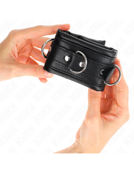 KINK - MUÑEQUERAS ESTILO HEAVY FORRO NEGRO AJUSTABLE 20-30 CM X 6 CM