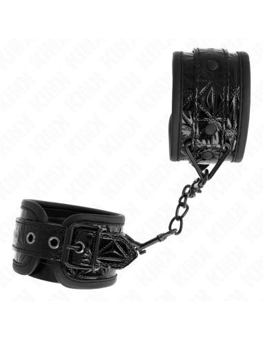 KINK - MUÑEQUERAS CON PATRÓN DE DIAMANTES NEGRO AJUSTABLE 17-26 CM X 5.5 CM