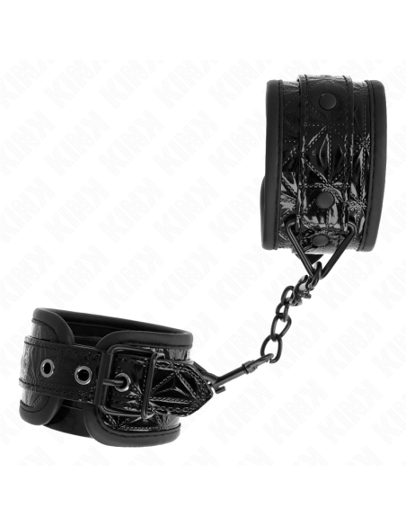 KINK - MUÑEQUERAS CON PATRÓN DE DIAMANTES NEGRO AJUSTABLE 17-26 CM X 5.5 CM