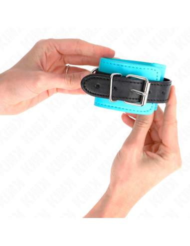 KINK - MUÑEQUERAS CON GANCHO FORRO AZUL AJUSTABLE 20-28 CM X 5.5 CM