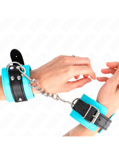 KINK - MUÑEQUERAS CON GANCHO FORRO AZUL AJUSTABLE 20-28 CM X 5.5 CM