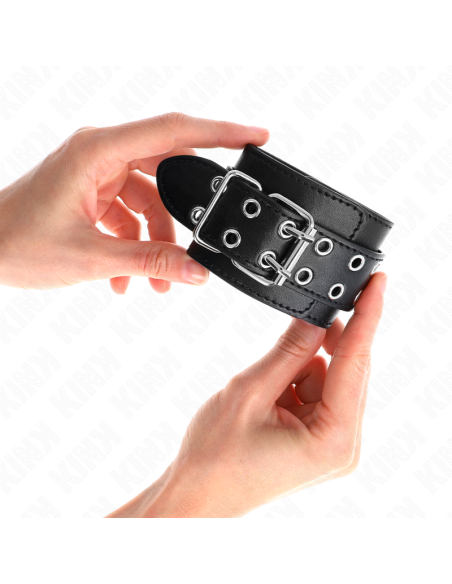 KINK - MUÑEQUERAS CON DOBLE LÍNEA DE TACHUELAS NEGRO AUSTABLE 19-26 CM