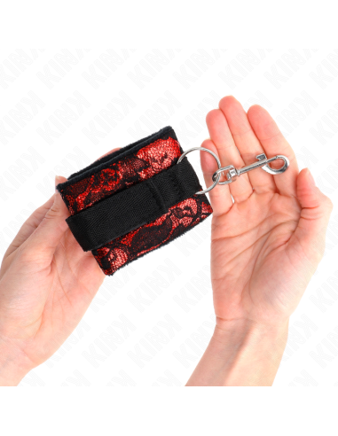 KINK - MUÑEQUERAS DISEÑO ESCÁNDALO ROJO-NEGRO