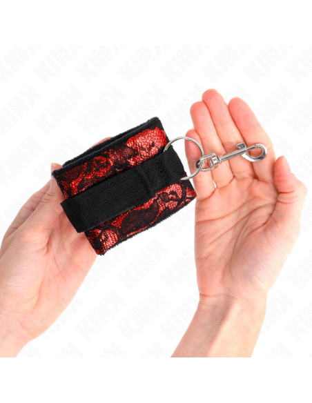 KINK - MUÑEQUERAS DISEÑO ESCÁNDALO ROJO-NEGRO