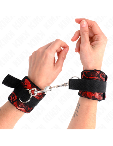 KINK - MUÑEQUERAS DISEÑO ESCÁNDALO ROJO-NEGRO