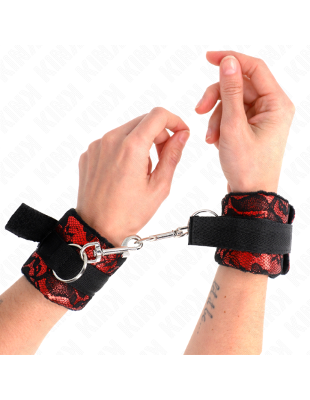 KINK - MUÑEQUERAS DISEÑO ESCÁNDALO ROJO-NEGRO