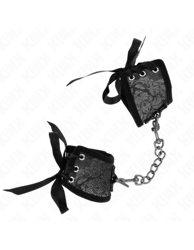 KINK - MUÑEQUERAS DISEÑO ESCÁNDALO NEGRO DETALLE LAZO 24.5 CM X 6.5 CM