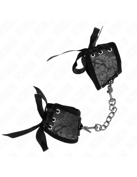 KINK - MUÑEQUERAS DISEÑO ESCÁNDALO NEGRO DETALLE LAZO 24.5 CM X 6.5 CM