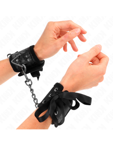 KINK - MUÑEQUERAS DISEÑO ESCÁNDALO NEGRO DETALLE LAZO 24.5 CM X 6.5 CM