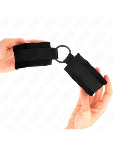 KINK - MUÑEQUERAS 25 CM PARA PRINCIPIANTES CON ANILLA 4 CM NEGRO AJUSTABLE 15-25 CM