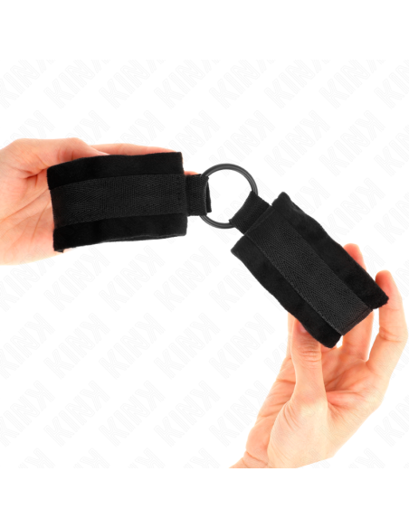 KINK - MUÑEQUERAS 25 CM PARA PRINCIPIANTES CON ANILLA 4 CM NEGRO AJUSTABLE 15-25 CM