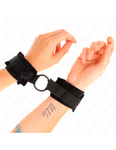 KINK - MUÑEQUERAS 25 CM PARA PRINCIPIANTES CON ANILLA 4 CM NEGRO AJUSTABLE 15-25 CM