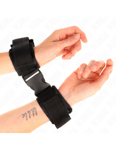 KINK - MUÑEQUERAS NYLON NEGRO MODELO 1 AJUSTABLE 25-35 CM X 6 CM