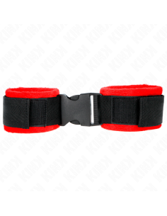 KINK - MUÑEQUERAS NYLON ROJO-NEGRO MODELO 1 AJUSTABLE 25-35 CM X 6 CM