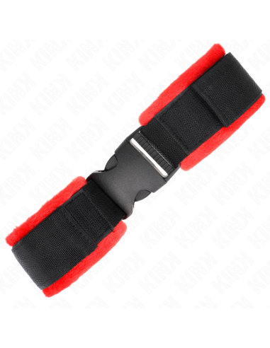 KINK - MUÑEQUERAS NYLON ROJO-NEGRO MODELO 1 AJUSTABLE 25-35 CM X 6 CM
