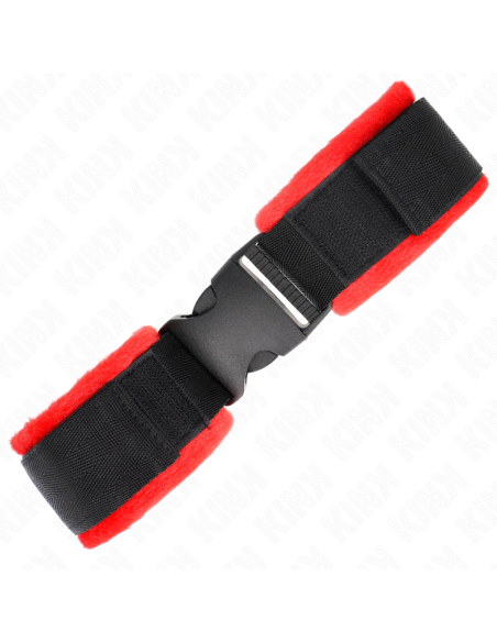 KINK - MUÑEQUERAS NYLON ROJO-NEGRO MODELO 1 AJUSTABLE 25-35 CM X 6 CM