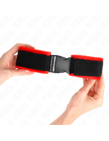 KINK - MUÑEQUERAS NYLON ROJO-NEGRO MODELO 1 AJUSTABLE 25-35 CM X 6 CM