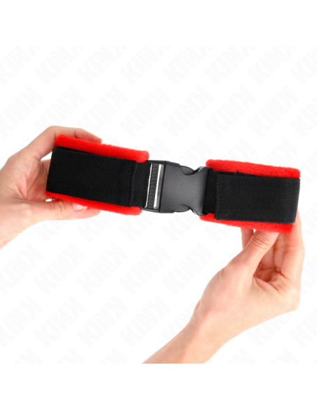 KINK - MUÑEQUERAS NYLON ROJO-NEGRO MODELO 1 AJUSTABLE 25-35 CM X 6 CM