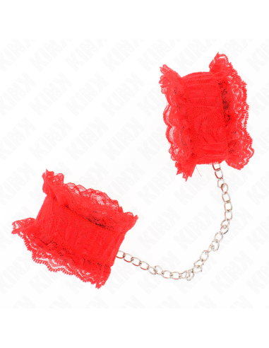 KINK - MUÑEQUERAS ELÁSTICAS DE ENCAJE ROJO