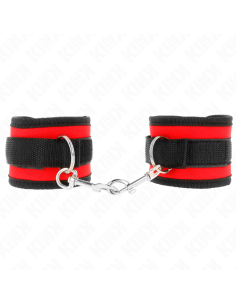 KINK - MUÑEQUERAS NYLON ROJO-NEGRO MODELO 2 AJUSTABLE 18-35 CM X 6 CM