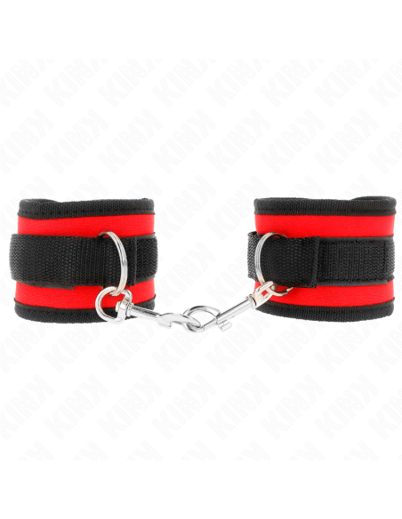 KINK - MUÑEQUERAS NYLON ROJO-NEGRO MODELO 2 AJUSTABLE 18-35 CM X 6 CM