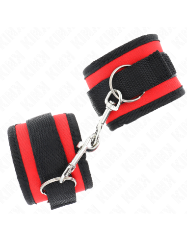 KINK - MUÑEQUERAS NYLON ROJO-NEGRO MODELO 2 AJUSTABLE 18-35 CM X 6 CM